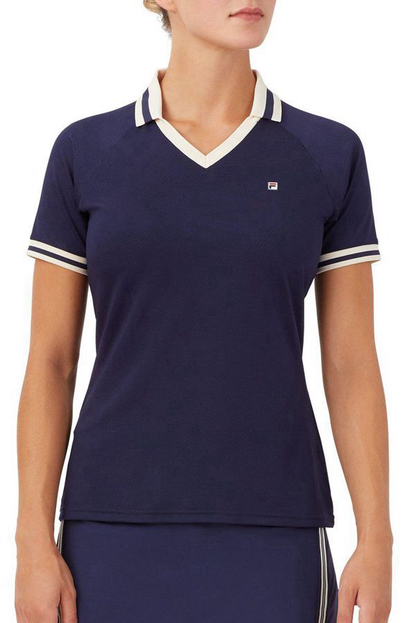 Camisas Polo Fila Mujer Azules - Heritage Sleeve - España 426980QKS